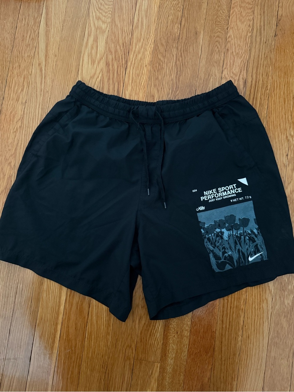 Nike Black Athletic Shorts with Graphic Pocket Print